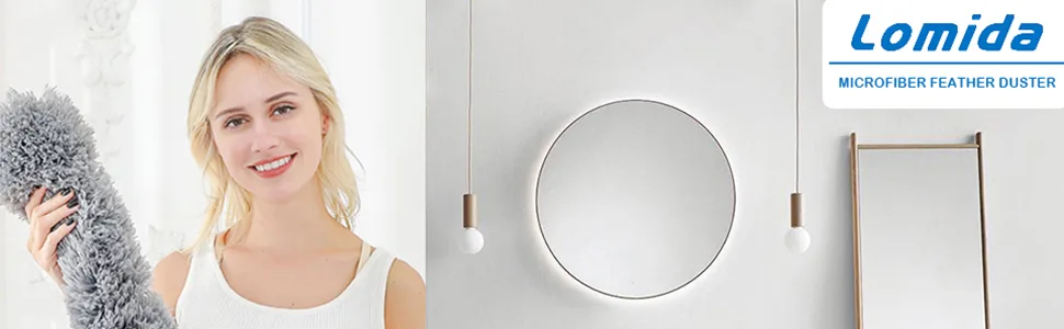 Microfiber Duster with Extension Pole(Stainless Steel), Extra Long 100 inches, with Bendable Head, Extendable Duster for Cleaning High Ceiling Fan, Interior Roof, Cobweb, Gap Dust- Wet or Dry Use - product information 1
