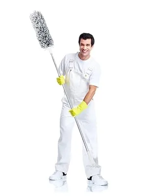 Microfiber Duster with Extension Pole(Stainless Steel), Extra Long 100 inches, with Bendable Head, Extendable Duster for Cleaning High Ceiling Fan, Interior Roof, Cobweb, Gap Dust- Wet or Dry Use - person