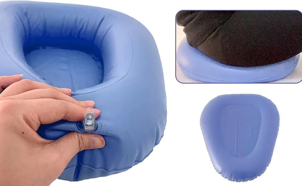 Inflatable Bedpan - Potty Bedside Toilet Nursing Urinals for Bedridden Elderly Disabled Bedbound Patient (Dark Blue-L Size) - product information 2
