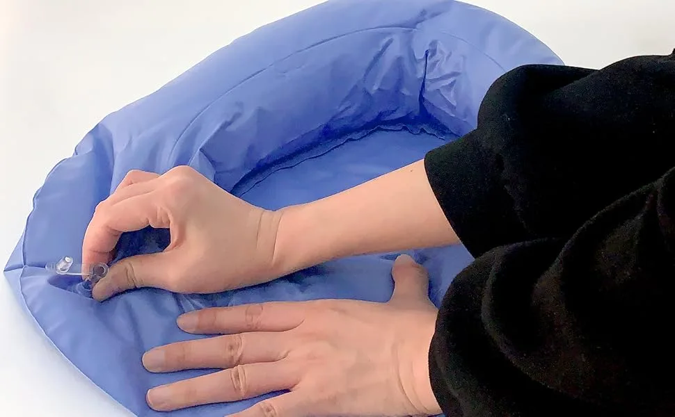 Inflatable Bedpan - Potty Bedside Toilet Nursing Urinals for Bedridden Elderly Disabled Bedbound Patient (Dark Blue-L Size) - product information 4