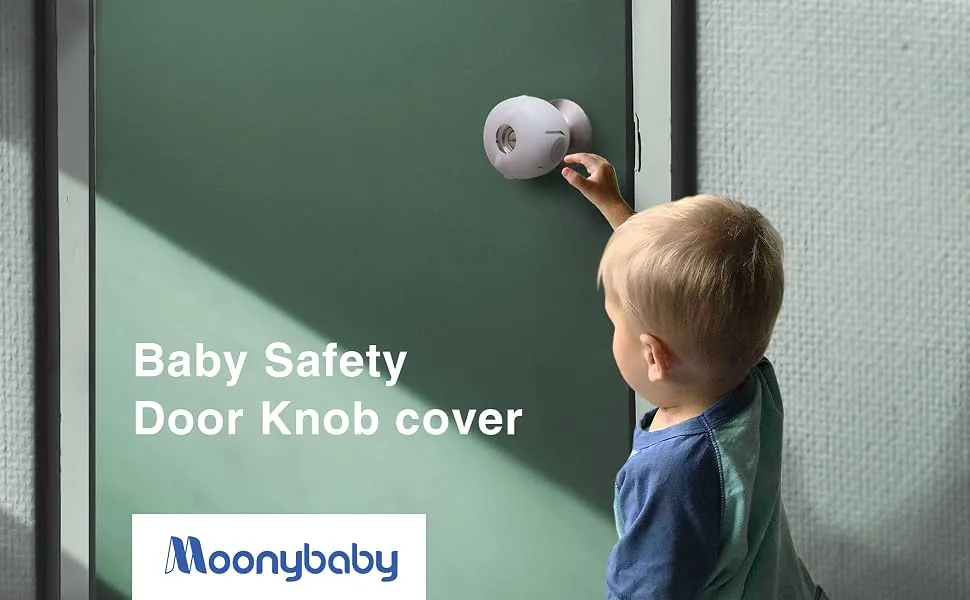 Moonybaby Door Knob Child Proof, 4 Pack, White - header