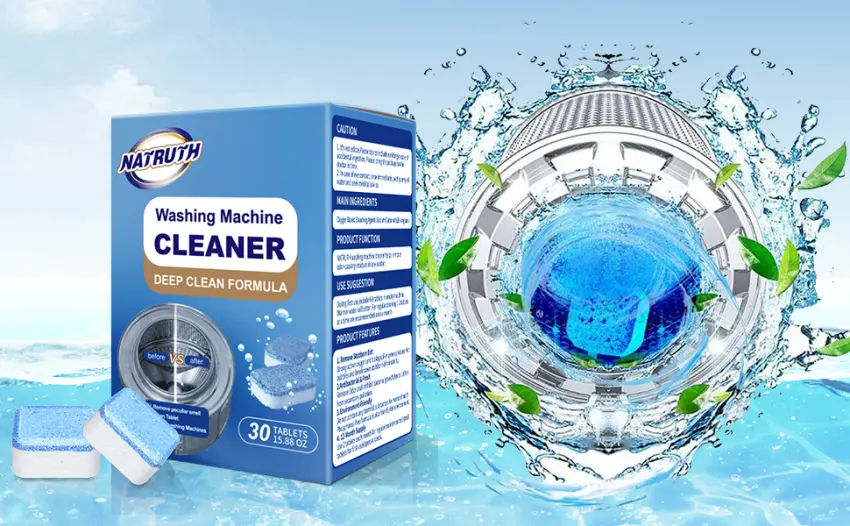 NATRUTH Washing Machine Cleaner Descaler 30 Pack Deep Cleaning Washer cleaner Tablets For HE Front Loader & Top Load Washer - washing machine cleaner tablets