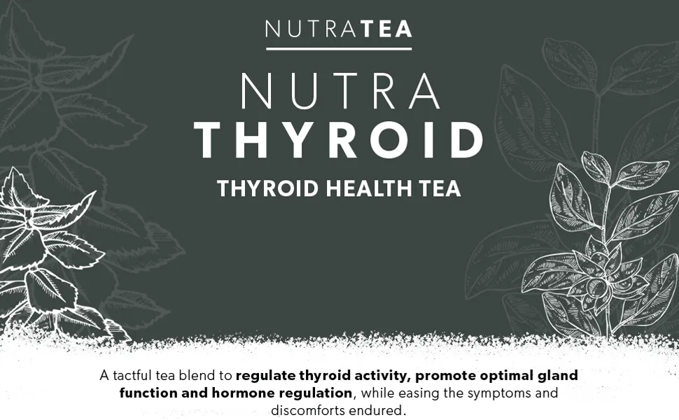 NUTRATHYROID - Thyroid Support Tea | Thyroid Health Tea  Includes Ashwagandha, Kelp & Bladderwrack - Supporting Your Metabolism and Thyroid Function - 20 Enveloped Tea Bags - by Nutra Tea - Herbal Tea 20 Count (Pack of 1) - NutraThyroid Herbal Remedy Tea - Thyroid Health
