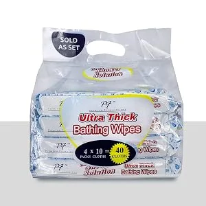 Premium Formulations Shower Solution Ultra Thick No Rinse Bathing Wipes For Post Workouts, Camping, Backpacking, Outdoors and Hiking, Extra Large 10 Wipes 10 Wipes (1 Pack) - Bathing wipes Wholesale