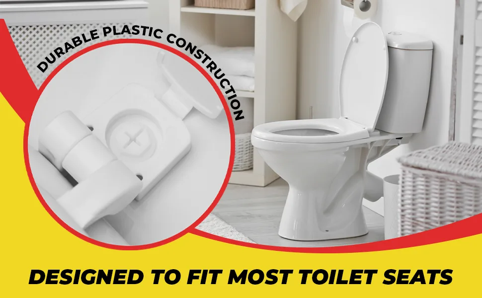 White Plastic Toilet Seat Hinge Replacement with Bolts Screw and Nuts - product information 2