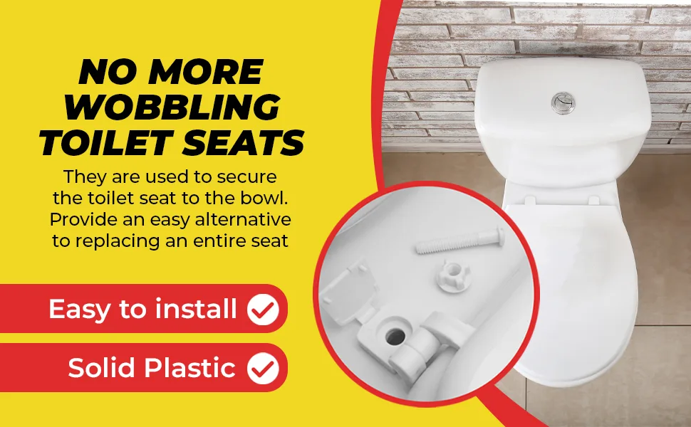 White Plastic Toilet Seat Hinge Replacement with Bolts Screw and Nuts - product information 4