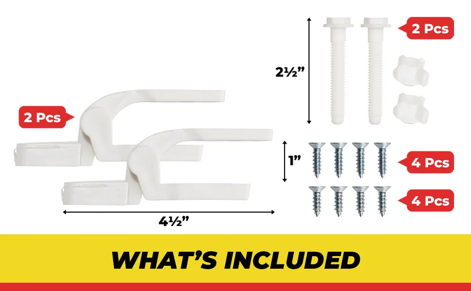 White Plastic Toilet Seat Hinge Replacement with Bolts Screw and Nuts - product information 7