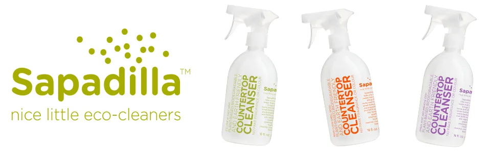 Sapadilla Grapefruit + Bergamot Biodegradable Countertop Cleanser Spray, 16 Ounce, (Pack of 1) 1 Pack Grapefruit + Bergamot - Sapadilla granite Countertop cleaner quartz caldrea sci method wuartz granet giani marble zum