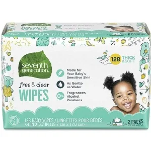 Seventh Generation, Baby Wipes, Unscented and Sensitive, 64 Count (Pack of 2) Unscented  64 Count (Pack of 2) - product information 2