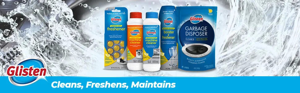 Summit Brands DM03N-SS Glisten Dishwasher Magic Machine Cleaner and Disinfectant, 12 Fl Oz Bottle, 2-Pack , White - Glisten Summit Brands