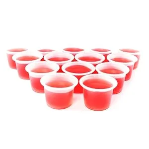 Mini Clear Plastic Jello Shot & Condiment Sauce Disposable Cups with Lids for Restaurants, Party Supplies, Dips, Souffle (1 Ounce, 125 Pack) - Disposable Mini Plastic Portion Souffle Cups Ramekins, Pudding Cup, clear sampling cups, party cups