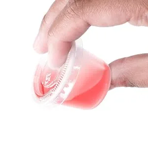 Mini Clear Plastic Jello Shot & Condiment Sauce Disposable Cups with Lids for Restaurants, Party Supplies, Dips, Souffle (1 Ounce, 125 Pack) - Disposable Plastic Portion Cups with Lids, Condiment Cup, Jello Shot, Souffle Portion, Sampling Cup