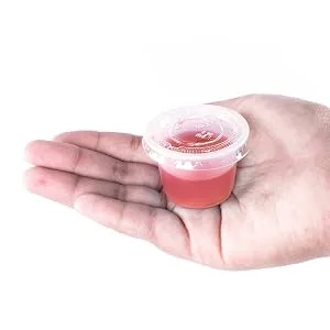Mini Clear Plastic Jello Shot & Condiment Sauce Disposable Cups with Lids for Restaurants, Party Supplies, Dips, Souffle (1 Ounce, 125 Pack) - Small Plastic Containers with Lids, Jello Shot Cups, Dipping Sauce & Salad Dressing Container