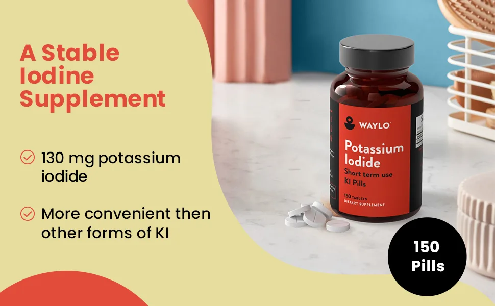1 Pack KI Potassium Iodide Tablets -130 mg per Serving- Total 150 Tablets - YOLO