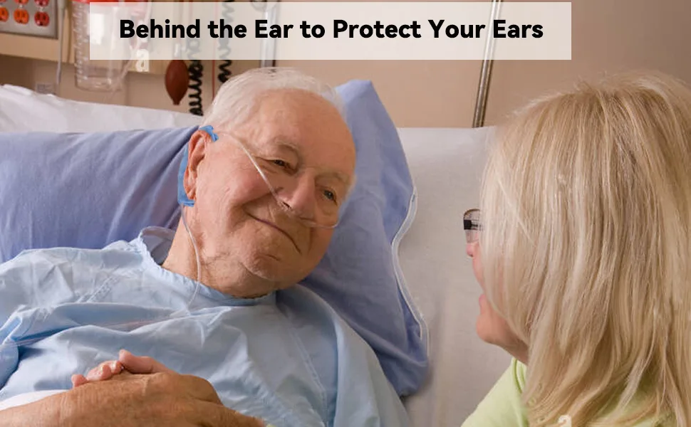 4 Pack Wuronsa Nasal Cannula Cushions, Soft Nasal Oxygen Covers, Soft Cannula Ear Protector for Oxygen Users, Prevent Indentations Irritated Cheek Skin, Prevent Ear Soreness (Blue) - Ears Protector