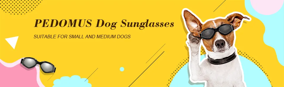 PEDOMUS Dog Goggles Small Dog Sunglasses Adjustable Strap for UV Sunglasses Waterproof Protection for Dogs (Black) - product information 1