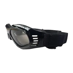 Petleso Dog Goggles Medium Breed, Dog Sunglasses for Medium Dogs Eye Protection Windproof, Black - Hole