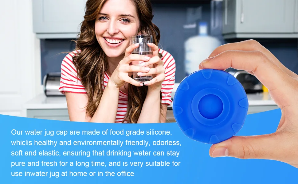 ACTICO 5 Gallon Water Jug Cap, Silicone Spill Resistant, Reusable Replacement Cap Fits 55mm Waterr Bottles And Water Dispensers-Pack of 4 - product information 7