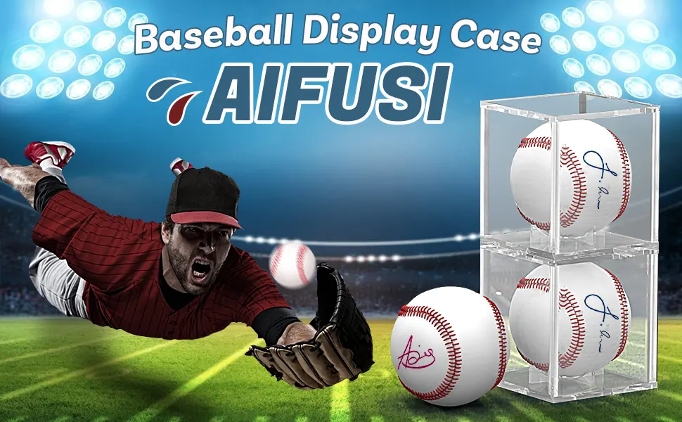 Baseball Display Case, UV Protected Acrylic Cube Baseball Holder Square Clear Box Memorabilia Display & Storage Sports Official Baseball Display Case - Autograph Display - Fits Official Size Ball 1 PACK - Baseball Display Case