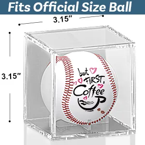 Baseball Display Case, UV Protected Acrylic Cube Baseball Holder Square Clear Box Memorabilia Display & Storage Sports Official Baseball Display Case - Autograph Display - Fits Official Size Ball 1 PACK - Fits Official Size Ball
