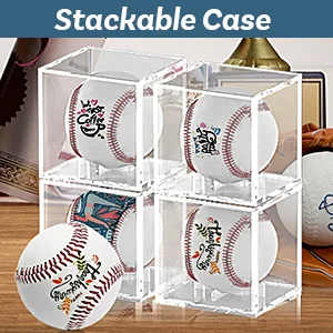Baseball Display Case, UV Protected Acrylic Cube Baseball Holder Square Clear Box Memorabilia Display & Storage Sports Official Baseball Display Case - Autograph Display - Fits Official Size Ball 1 PACK - Stackable Case
