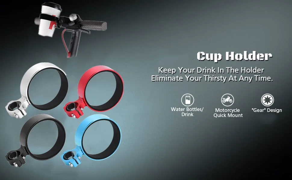 Bike Handlebar Cup Holder Aluminum Alloy Bicycle Water Bottle Holder Tea Coffee Cup Mount Clamp Cycling Accessory Black - product information 13