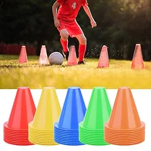 Alomejor 10pcs Football Cones Training Traffic Cones for Training Football Blue - product information 19