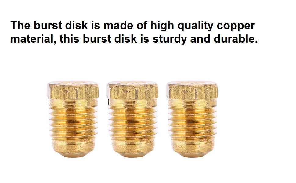 Alomejor 3PCS Burst Disks 3K 5K 3/8 24UNF 3000psi Unified Copper Burst Disks for Paintball Tank Regulator - Burst Disk