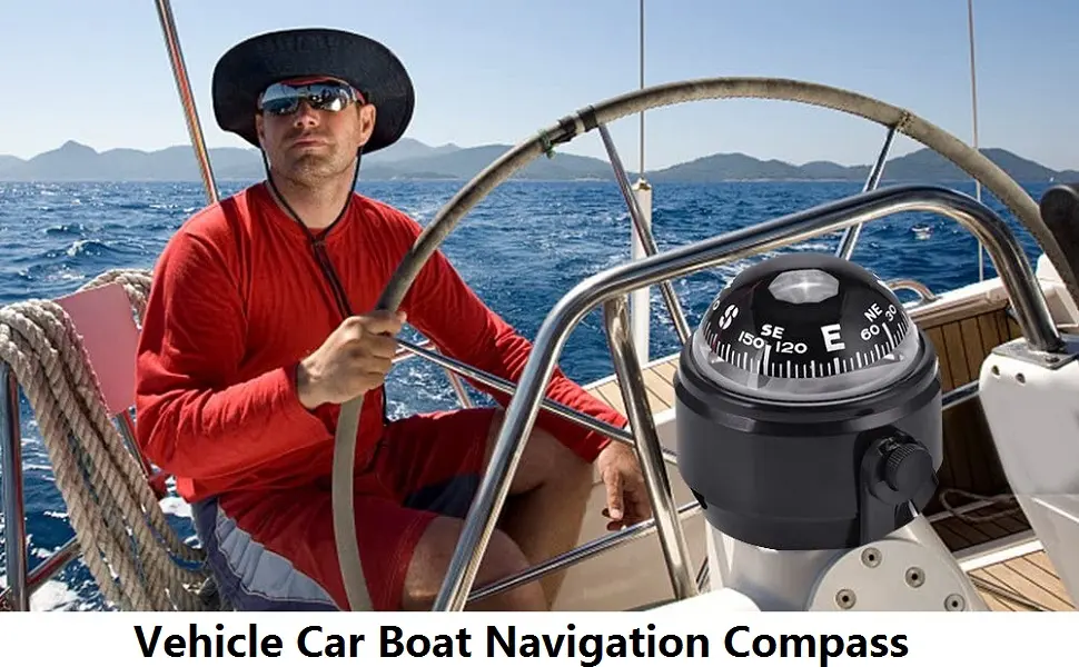 Alomejor Boat Compass Vehicle Car Boat Navigation Compass Ball Compass for Outdoor Camping Hiking Mountaineering - product information 2