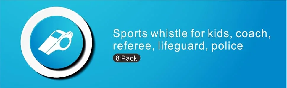 AMBITIONJUMP Plastic Whistles with Lanyard, 8 Pack Sports Whistle Bulk for Coach, Referee, Lifeguard, School, Soccer, Emergency(Multicolor) - whistle with lanyard