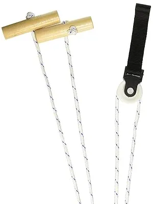 Balego Shoulder Pulley with Webbing Door Strap (Standard Wood Handle) - wood handle pulley