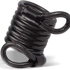 BIGLUFU Bike Security Steel Cable, 7ft/210cm Long Braided Steel Lock Cables, 12mm Flexible Steel Cable with Loop End 2.1m/7ft cable - product information 2