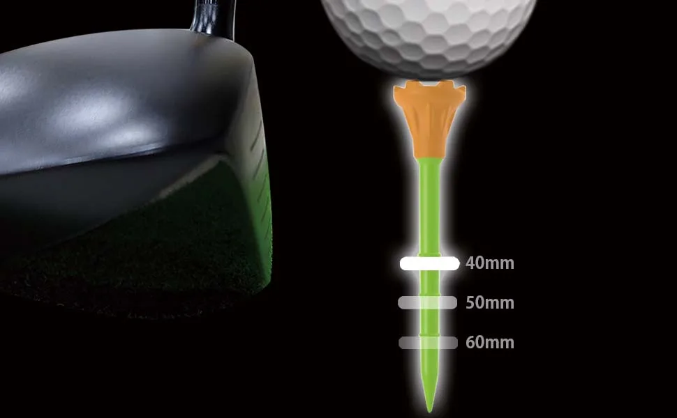 BIRDIE79 Upgraded Premium Big Head(Silicone) Golf Tees 3-1/4  Height Adjustable  Easy Tee Up -Tee Off with Greater Consistency  Excellent Durability  Golf Tee Hanger  1Pack(9ea Tees+2ea Figures) - golf tee, height adjustable golf tee, funny golf tee, rubber golf tee