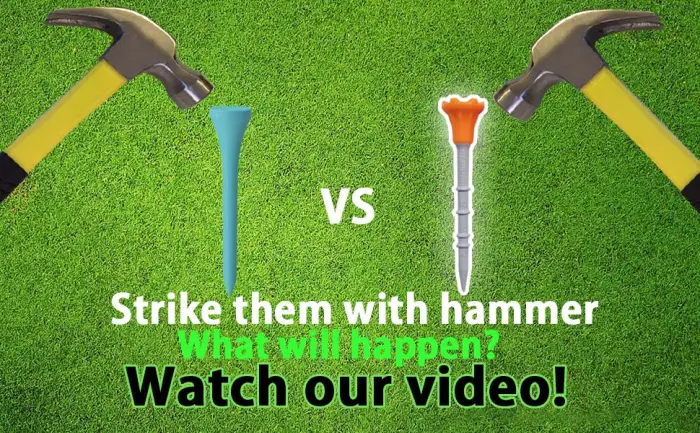 BIRDIE79 Upgraded Premium Big Head(Silicone) Golf Tees 3-1/4  Height Adjustable  Easy Tee Up -Tee Off with Greater Consistency  Excellent Durability  Golf Tee Hanger  1Pack(9ea Tees+2ea Figures) - golf tees, golf tee, adjustable height golf tees, golf tee holder