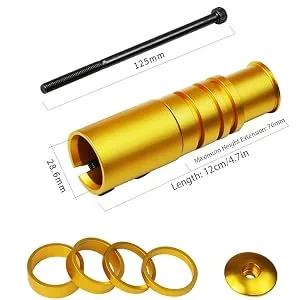 BlueSunshine Bike Handlebar Riser Bicycle Fork Stem Raiser Extender Head Up Raiser Aluminum Alloy Black - bike handlebar riser