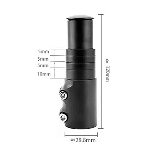 BlueSunshine Bike Handlebar Riser Bicycle Fork Stem Raiser Extender Head Up Raiser Aluminum Alloy Black - bike handlebar riser