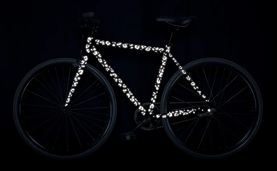 Bookman Reflective Stickers, Leopard Print - Hard Surface Stickers - 1 Sheet (3.74 x 4.53 inches) One Size Black - bike stickers decals reflective bicycle stickers bike stickers reflective reflective bike decals