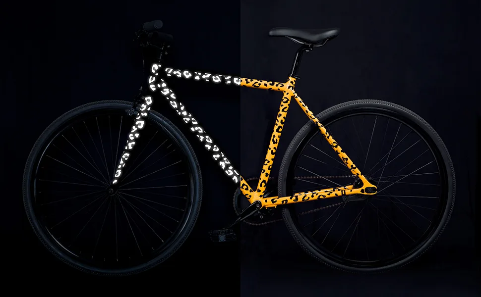 Bookman Reflective Stickers, Leopard Print - Hard Surface Stickers - 1 Sheet (3.74 x 4.53 inches) One Size Black - reflective bicycle stickers bike stickers reflective reflective bike decals