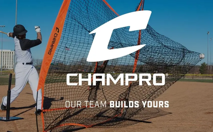 CHAMPRO Reaction Ball Orange - CHAMPRO Our Team Builds Yours Baseball Banner