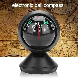 ciciglow Boat Compass, Car Caravan Truck Vehicle Compass Sea Marine Electronic Adjustable Mounting Bracket Fast Response and Precise NavigationBall Night Vision Compass - product information 6