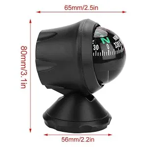ciciglow Boat Compass, Car Caravan Truck Vehicle Compass Sea Marine Electronic Adjustable Mounting Bracket Fast Response and Precise NavigationBall Night Vision Compass - size