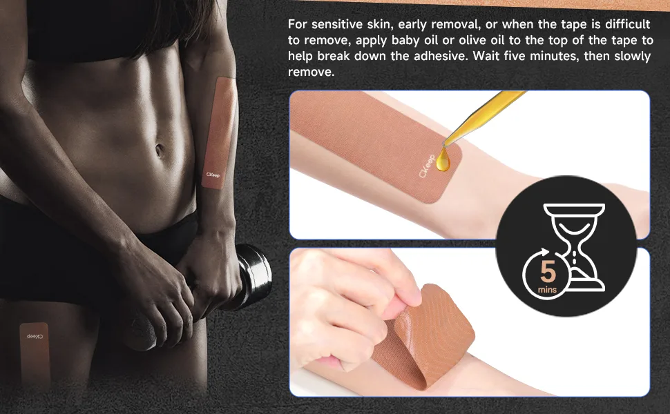 CKeep Uncut Kinesiology Tape(2 Rolls), Original Cotton Elastic Premium Athletic Tape,Latex Free Hypoallergenic, 2inch x 16ft, Beige - kinesiology tape waterproof