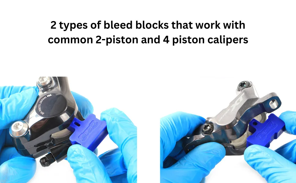 COONIUM Hydraulic Disc Brake Bleed Blocks Compatible with Shimano, AVID SRAM and More, Pack of Assorted 4 pcs (2 PCS for 2-Piston Caliper and 2 PCS for 4-Piston Caliper) - product information 4