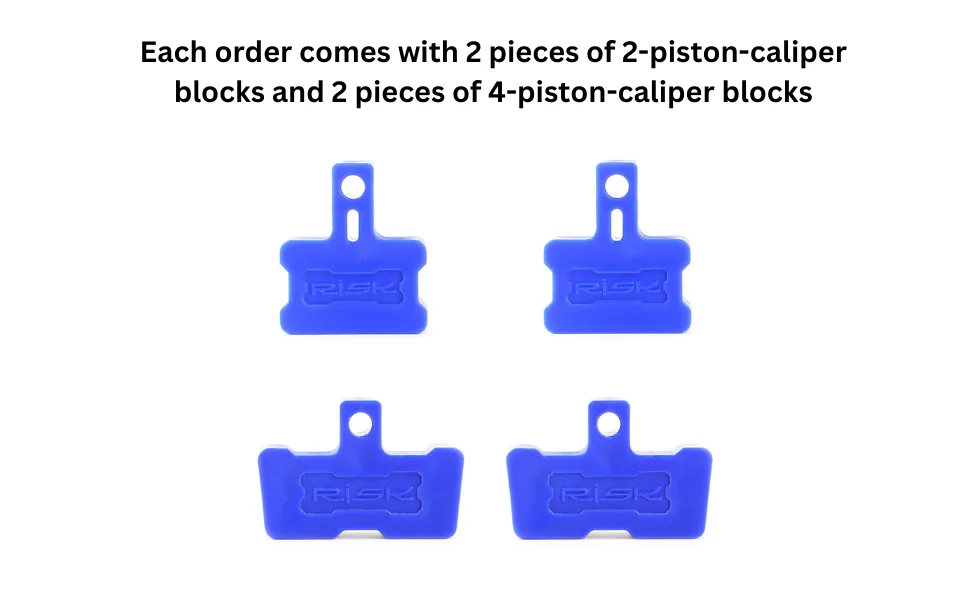 COONIUM Hydraulic Disc Brake Bleed Blocks Compatible with Shimano, AVID SRAM and More, Pack of Assorted 4 pcs (2 PCS for 2-Piston Caliper and 2 PCS for 4-Piston Caliper) - product information 5