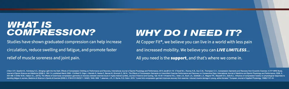 Copper Fit Health Unisex Arch Relief Compression Bands Black - Compression helps increase circulation, reduce swelling and promote faster relief.