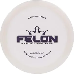 Dynamic Disc Lucid Felon Disc Golf Driver | Frisbee Golf Disc | Overstable Fairway Driver | Predictable Flights | Stamp Color Will Vary - Felon
