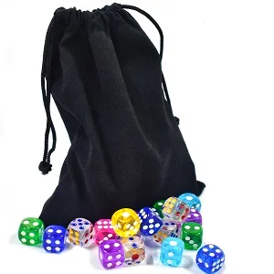 100 Pieces 12MM Small 6 Sided Dice Set Translucent Colors Dice, with Black Pouch for Board Game - d028-300-300-2