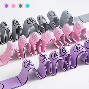 DEHUB Stretch Strap, Elastic Yoga Stretching Strap, Multi-Loop for Physical Therapy, Pilates, Yoga, Dance & Gymnastics Exercise and Flexible Pilates Stretch Band Purple - gymnastics equipment