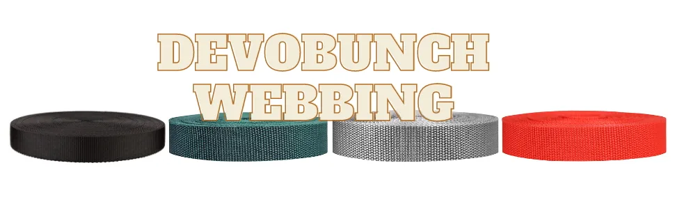 Devobunch 1 Inch Polypropylene Webbing, Heavy Duty Climbing Webbing Straps, Flat PP Fabric Strapping Roll Use for Dog Leash, Seat Belt, DIY Backpack Handles, Rescue Rope Black 10 yard - product information 1