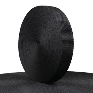 Devobunch 1 Inch Polypropylene Webbing, Heavy Duty Climbing Webbing Straps, Flat PP Fabric Strapping Roll Use for Dog Leash, Seat Belt, DIY Backpack Handles, Rescue Rope Black 10 yard - product information 2
